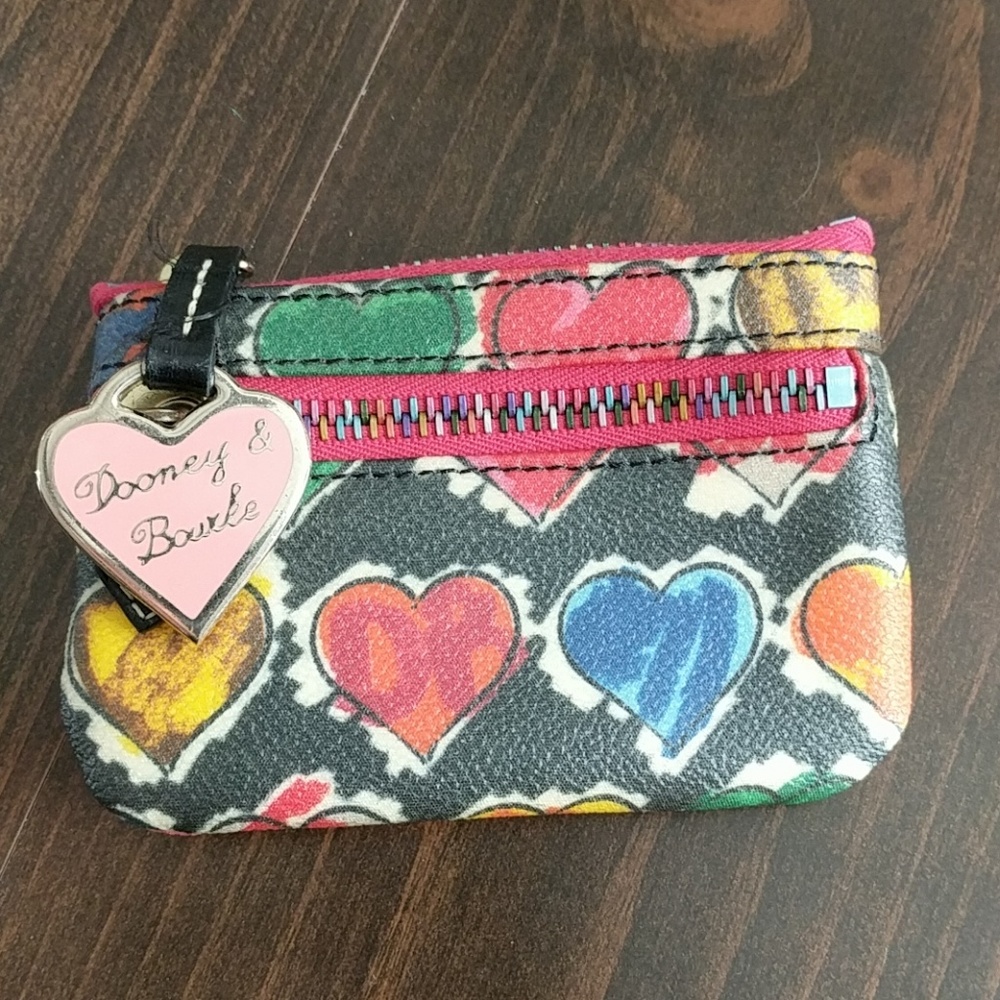 Rainbow Hearts Dooney & Bourke Keychain
